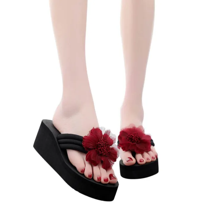 36-41/%20Korean%20Style%20Wedges%20Women's%20Ladies%20Summer%20Flower%20Home%20Wedges%20Beach%20Shoes%20Sandals%20Flip%20Flops%20Slippers%20-%20Image%204