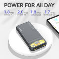 FOOMEE FP113 22.5W Fast Charging Power Bank 10000mAh, Ultra Slim Portable Charger with LED Display, Dual USB & Type-C Output for Phone, iPhone, Samsung, iPad. 