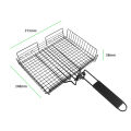 Grilling Nonstick Grilling Basket with Lid Durable Metal Barbecue Basket with Foldable Removeable Wooden Handle BBQ Barbecue Tool for Fish Vegetable Steak Meat Shrimp.