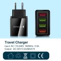 QC 3.0 Quick Charger 5V 3A USB Charger Fast Charging Charge 4 Ports LED Light Phone Charge Adapter EU Plug Charger Accessories. 
