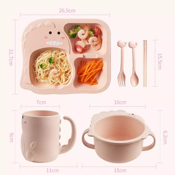 RHS%20Online%206PCS%20Baby%20Eco-friendly%20Dinnerware%20Cute%20Dinosaur%20Cutlery%20Plate%20Bowl%20Cup%20Fork%20Spoon%20Children%20Feeding%20Tableware%20Set%20-%20Image%207