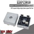 Silver KBPC5010 1000 Volt Bridge Rectifier 5010 Diode 50A 1000V AC To DC Single Phase Metal Housing 4 Pins Leads 50A Diode 1000V KBPC5010 Bridge Rectifier 5010 Full Wave Bridge Rectifier Diode.