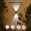 Auoyo Solar Outdoor Lighting Wall Light Solar Outdoor Waterproof Lamp Dual Head Up And Down Dual Color Luminescent High Brightness Wall Spotlights Door Signs And Wall Lights.
