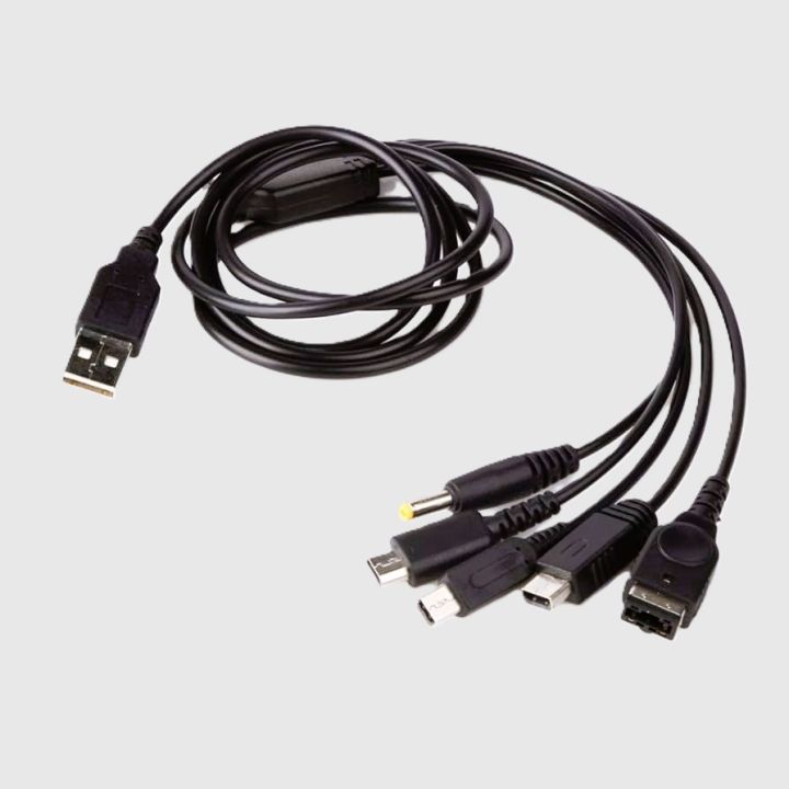 5in1 USB Charging Cable For Nintendo-3ds NDSi GBA-SP 2DS/3ds XL LL NDSL WiiU- And Sony PSP Charger Cable Replacement Game Parts