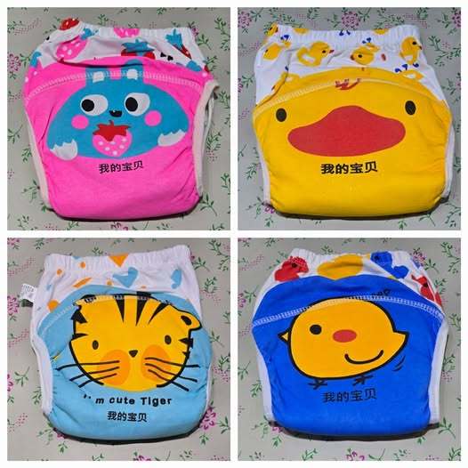 2 Pics New Pant Style Washables and Reusable Water Proof Soft Cotton Diaper for Baby Kids