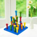Stacking Peg Board Set Building Blocks Montessori Pegboard Puzzle Sorting Matching Games Motor Skill Nail Pulling Training Toys.