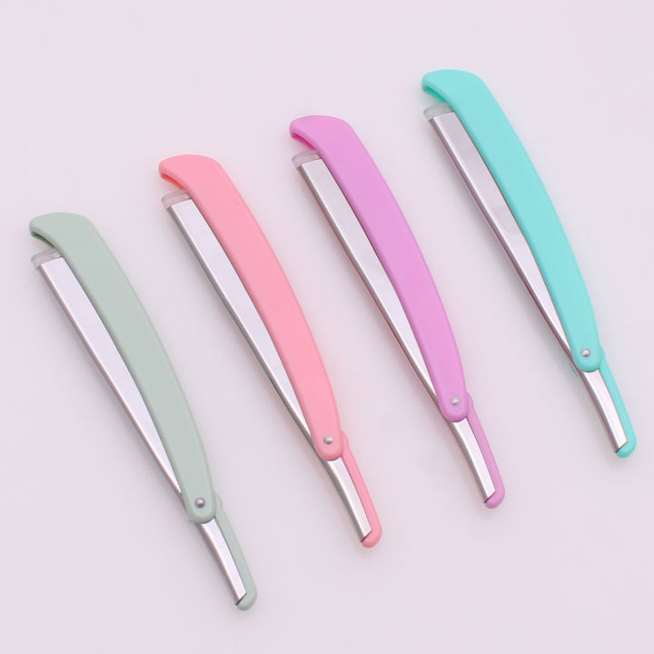 Barber Shaving Razor Blade Folding Shaving Knife ABS Straight Hair Cut Razors Holder Beard Shaver Tools 1 Pcs + 10 Blades 74#
