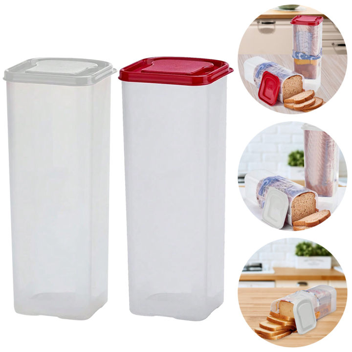 Plastic Bread Dispenser with Airtight Lid Fresh Bread Storage Container Loaf Bread Box for Small Specialty Loaves