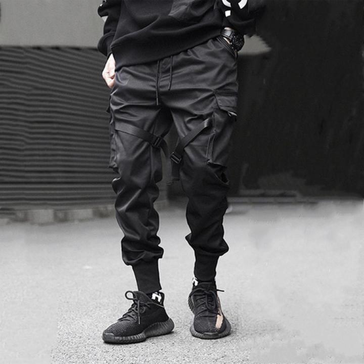 Techwear Pants Multi-pock Block Black Cargo Pants Men Streetwear Harem  Joggers Harajuku Sweatpant Hop Trousers Overalls Men