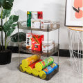 Transparent snack trolley shelf, floor-to-ceiling, wheeled, movable, household living room, bedroom, dormitory, multi-layer storage rack. 