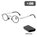 Portable Smart Folding Reading Glasses Blue Light Blocking For Men Metal Round Square Elder Eyeglasses Diopters Presbyopia Gafas.