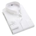 Men's Thick Fabric Shirts And Blouses Solid Color Long Sleeve Casual Slim Fit Formal Business Dress Up Tops Shirt Clothing. 