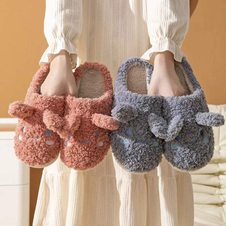 Cartoon%20Anime%20Sanrios%20Cute%20Cinnamoroll%20Plush%20Shoes%20host%20Home%20Slippers%20Kawaii%20Keep%20Warm%20Funny%20Household%20Women%20Cotton%20-%20Image%203