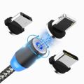 USB C Magnetic Cable Fast charge 3A Micro USB Type C 360 Magnet Fast Charger For iPhone Samsung Android Mobile Phone Cable. 