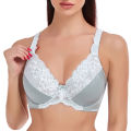 2 PCS-Private deliveryBig Size Women Bra Full Coverage Non-padded Underwire Lace Embroidery Minimizer Bra 34 36 38 40 42 44 46 48 50 52 F G H I.