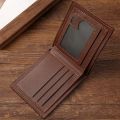 Men's Short Wallet Youth Fashion Thin Multi Card Large Capacity Business Soft PU Leather Mony Bag for Men. 