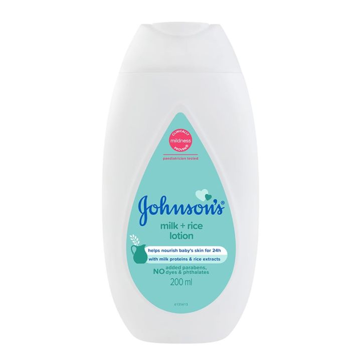 Johnson's Baby Milk & Rice Lotion – 200ml (Made in India)