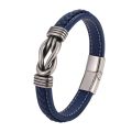 Classic Style New Year Gift 7 Options Stainless Steel Leather Men's Bracelet Multi-color Magnet Buckle DIY Size Custom LOGO.