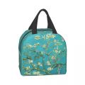 Van Gogh Almond Blossoms Lunch Box Portable Thermal Cooler Food Insulated Starry Night Oil Painting Lunch Bag For Women Kids.