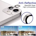 For Apple iPhone 12 White Camera Protector WSKEN Metal Ring Tempered Glass Camera Lens Protector. 