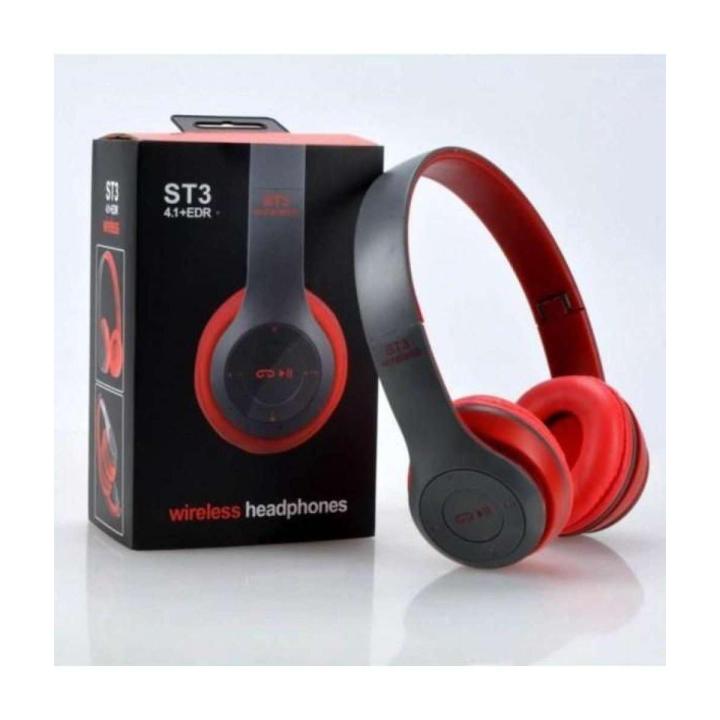 Wireless Bluetooth Headphone P47 Stereo Earphone with SD Card Slot - Black Blue White & Red