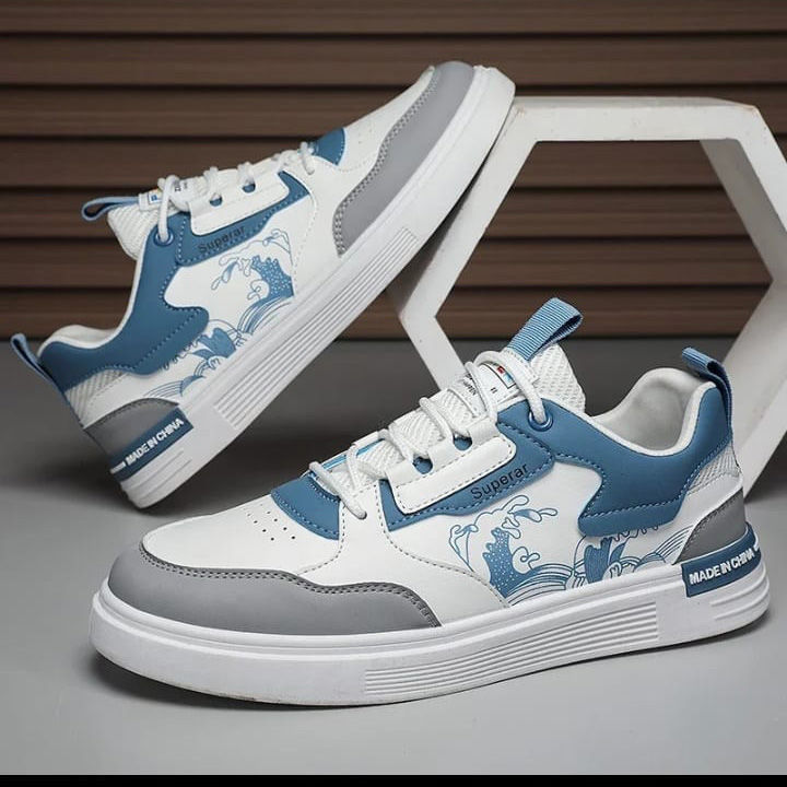 Indispensable-Quality And Durability-Stylish Blue And Green Color SUPERAR Sports Sneakers Shoes For Men-Canvas Shoes For Summer M38