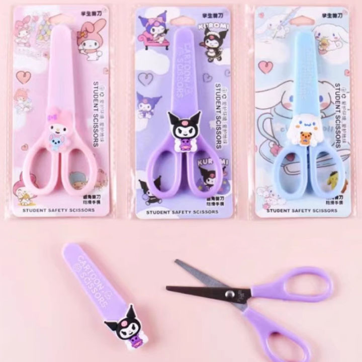 Kawaii%20Sanrio%20Safety%20Scissors%20with%20Cover%20Kuromi%20Hello%20Kitty%20My%20Melody%20Scissors%20Cute%20DIY%20Cutting%20Set%20School%20Stationery%20Supplies%20-%20Image%203
