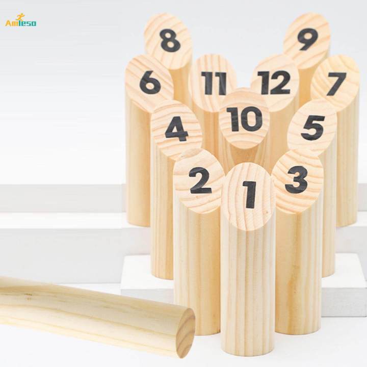 Wood Tossing Game Family Game Numbered Block for Indoor Outdoor garden