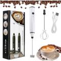 USB Rechargeable Milk Frother Handheld Electric Foam Maker.