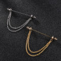 Round Head Double Chain Tassel Men''s Shirt Collar Bar Button Accessories. 