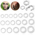 ZS 1PC Large Size Hoop Earring 316L Stainless Steel Ear Gauges Plugs Punk Septum Nose Rings 2/4/6/8/10/12G BCR Body Piercings.