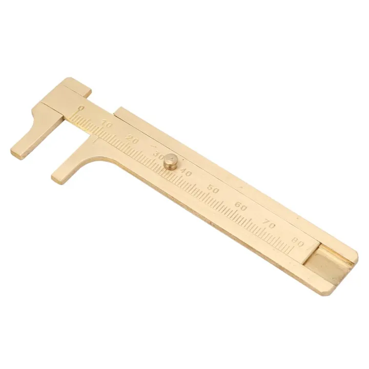 Measure Copper Ruler Measuring Tool Portable Solid Copper Vernier Caliper 0-80mm Caliper ...