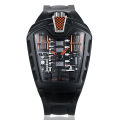 Poison sports car concept racing mechanical style six cylinder engine compartment creative watch men's trend fashion watch. 