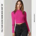 Full sleeve round neck crop tops blouse for women - Bd royal Culture.