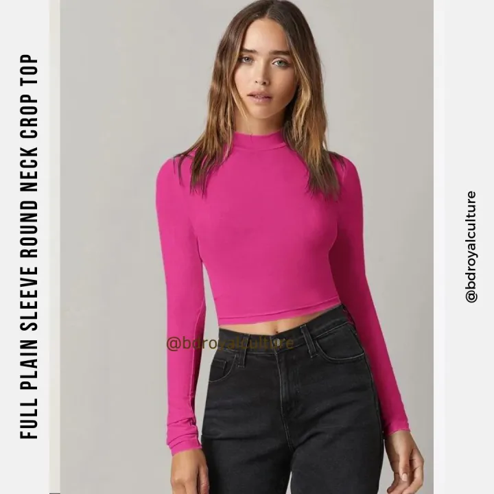Full%20sleeve%20round%20neck%20crop%20tops%20blouse%20for%20%20women%20-%20Bd%20royal%20Culture%20-%20Image%202