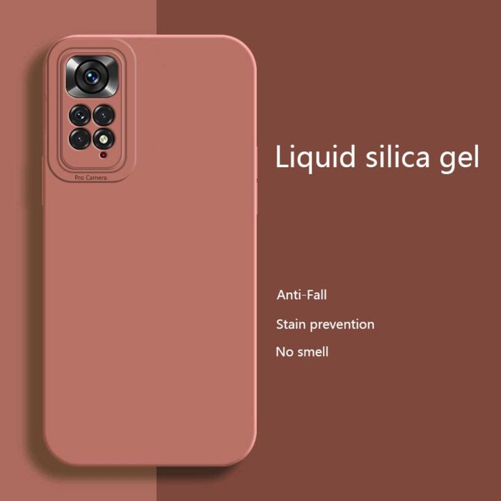 Olige Case For Redmi Note 11 11s Liquid Silicone Matte Shockproof Lens Protector Soft Phone Case Back Cover