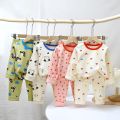 Baby Boy Girl Pajamas Autumn Long Sleeved Children's Clothing Sleepwear Teen Pajama Lycra Pyjamas Sets For Kids 2 4 6 8 10 Years.
