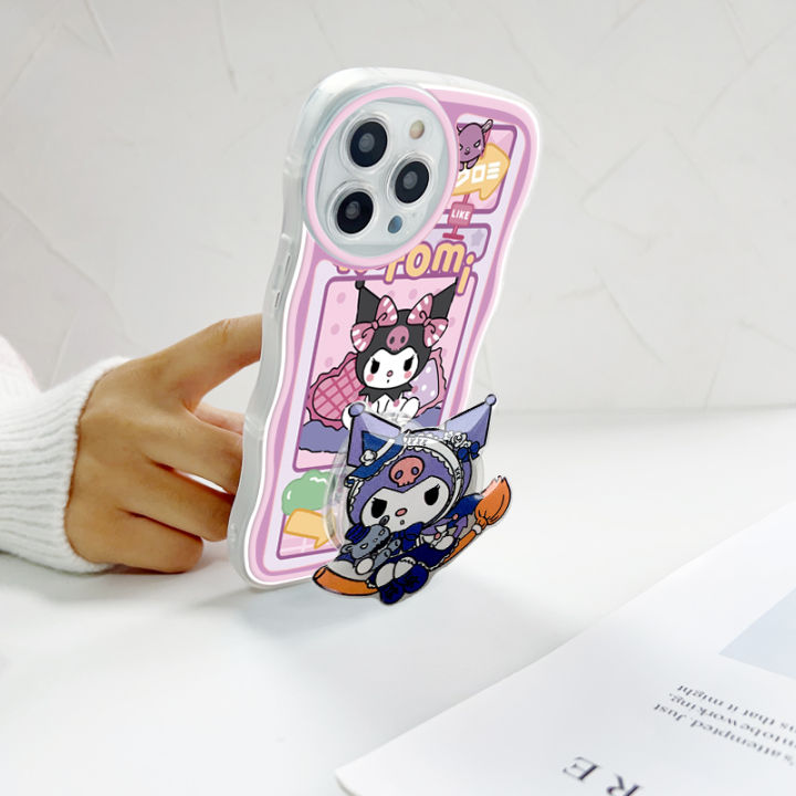 BILI%20for%20Vivo%20S1%20Pro%20Back%20Cover%20With%20Free%20Ring%20Holder%20Cute%20Kuromi%20Soft%20Transparent%20Colorful%20Wavy%20Phone%20Cases%20-%20Image%205