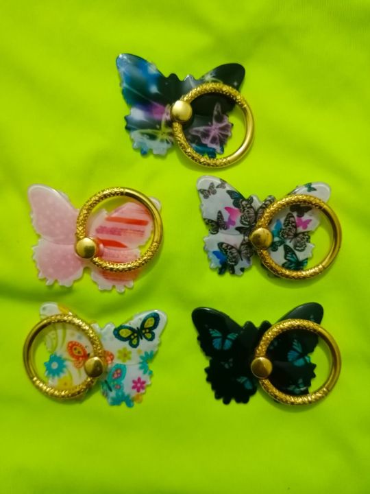 Universal Beautiful Butterfly Mobile Phone Handle Holder Finger Ring Mystic by women fashion