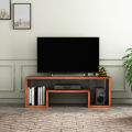 Floor Standing TV Entertainment Unit Setup Box Stand/TV Cabinet with Shelves for Books & Décor Display Unit Bed Living Room Upto 45 inches Design by Nahid Furniture 18x42x12". 