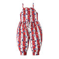 Girls children's summer suspender backless star jumpsuit American Independence Day climbing jumpsuit children's clothing. 