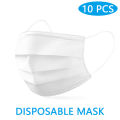 [10PCS]Mask Earloop Mask 3-Layer Masks Protective Respirator Non-woven Fabric against Droplet Dust Particles Pollution. 