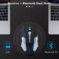 Gaming Mouse Rechargeable 2.4GWireless Bluetooth Mouse Mute Ergonomic Mouse for Computer Laptop LED Backlit Mice for IOS Android. 