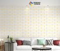 4p - 3D Design Decorative Foam Brick Solid Color Wallpaper Sticker Waterproof Anti-collision Wall Sticker. 
