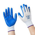 Nylon hand Gloves (Rubber Coated Nitrile) , Safety gloves for Industrial, Construction, Household, Cycling, Bike Riding, Gardening, Kitchen Work Use, blue , Colour ( 1 Pair).