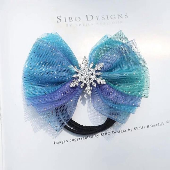 Hair Clips for Women, Snowflake Hair Accessories, Crystal Hair Ties Girls, Hairpins Blue Hair Scrunchies Headbands