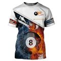 Billiards Snooker Print Shirt Men's T-shirt Tops Summer Casual Sweatshirt Oversized Short Sleeve Pullover Personalized Clothes. 