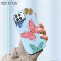 Hontinga for OPPO F19 F17 Pro A95 A74 A94 A93 2020 Back Cover Luxury Silver Edge Lens Mobile Cover Beautiful Butterfly Pattern Soft Silicone Phone Case.