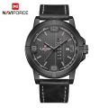 NAVIFORCE Lingxiang 9177 New Men's Watch Personality Dial Leather Pin Buckle Alloy Week Calendar Glass. 