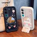 Case for vivo v40 lite vivo Y19S 4G VIVO y29s y04 Y29 4g V50 LITE 5G phone casing Softcase shockproof back Cover new design aesthetic Cartoon cat with holder for mirror JTMMZJ01.